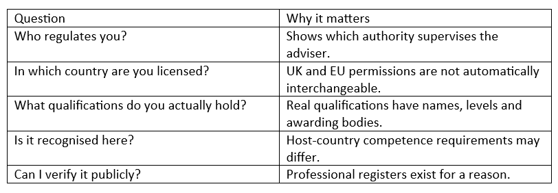 Is your adviser fully qualified?