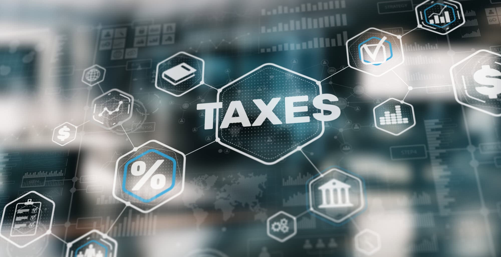 Government taxes and calculation tax return concept. Tax and Vat concept. VAT income tax and property tax Taxes on investments